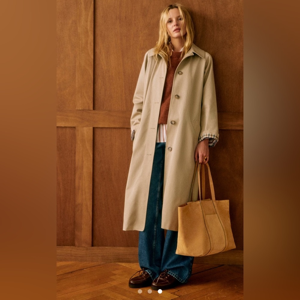 Sezane Clyde Coat Light Beige - Size 2